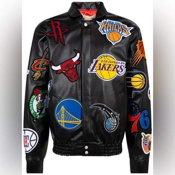 NBA Other - Jeff Hamilton x NBA Collage Authentic Leather Jacket